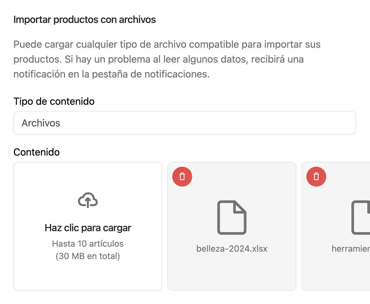 Cargando archivos en Wasy