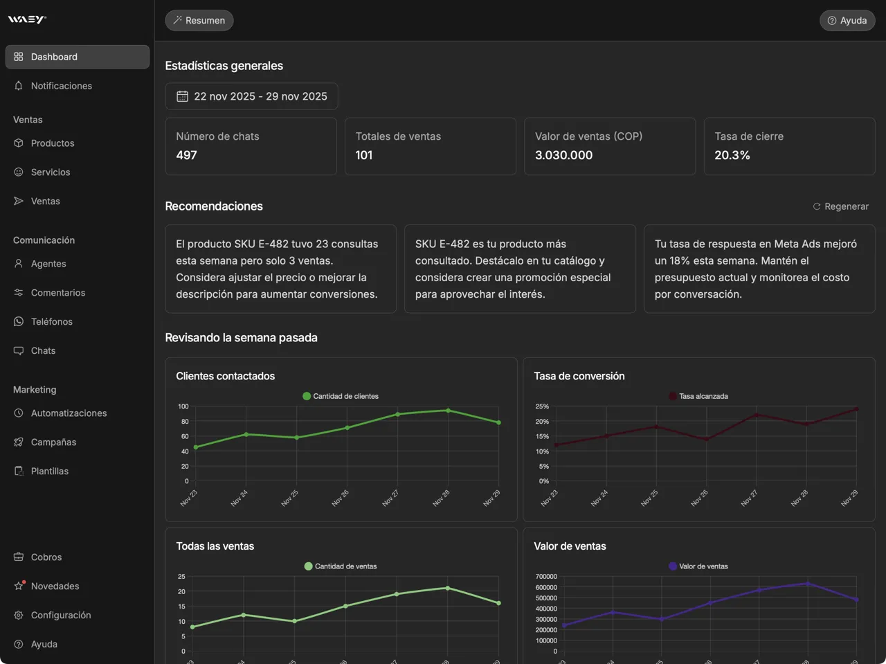 Wasy Dashboard Preview