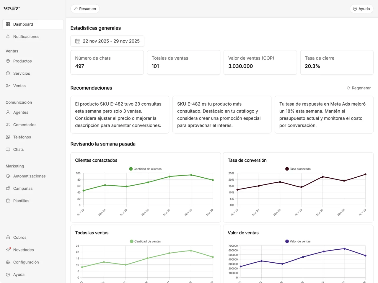 Wasy Dashboard Preview