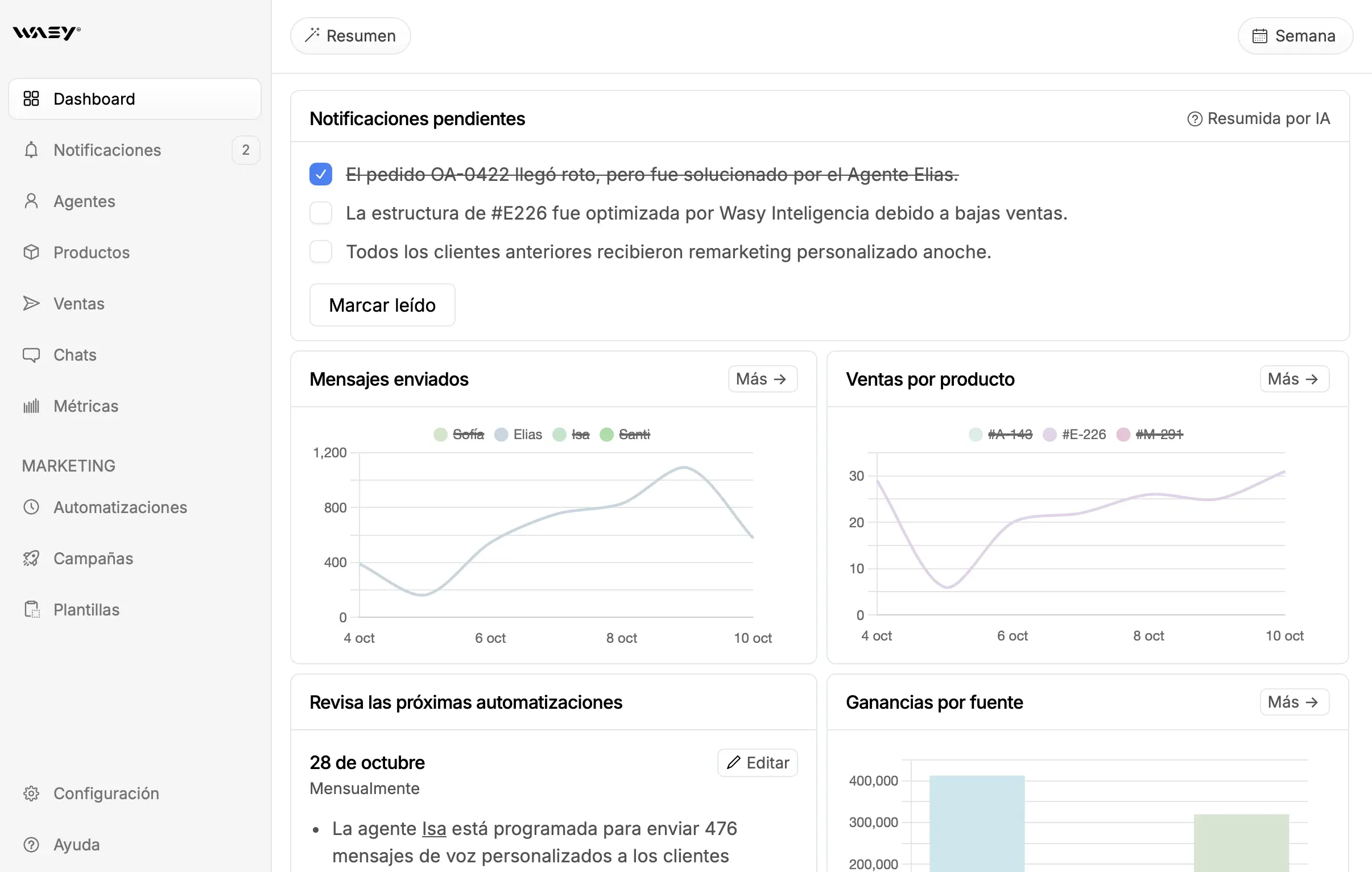 Wasy Dashboard Preview